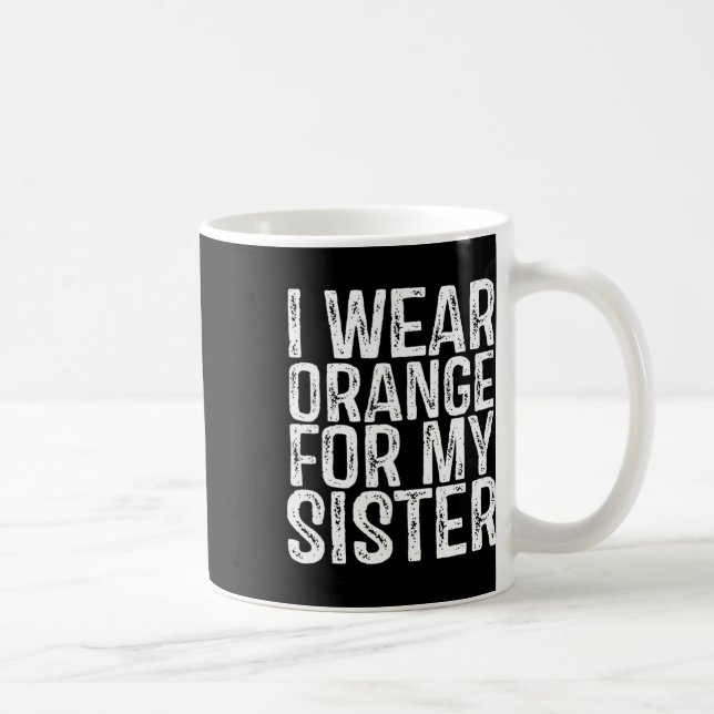 Bära Orange för min syster Leukemi - medvetenhet 1 Kaffemugg (Höger)