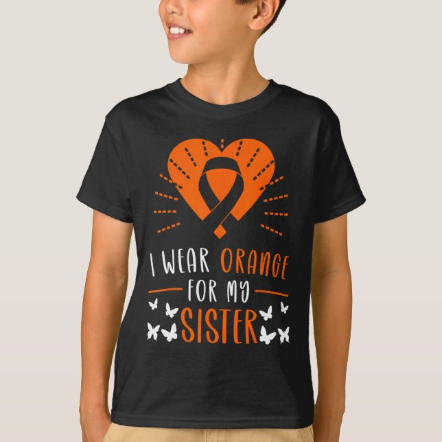 Bära Orange för min syster Många Sclerosis Medvete T Shirt (Framsida)
