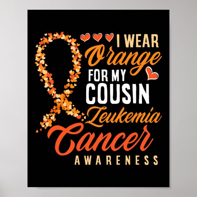 Bära Orange för mina kusin Leukemi Cancer Awarenes Poster (Framsidan)