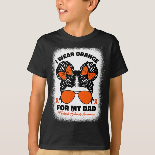 Bära Orange för mina Pappa, Många Sclerosis Kids T Shirt (Framsida)