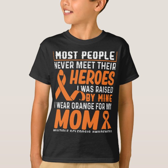Bära Orange för mina sklerosvärgar vid Mamma Många T Shirt (Framsida)