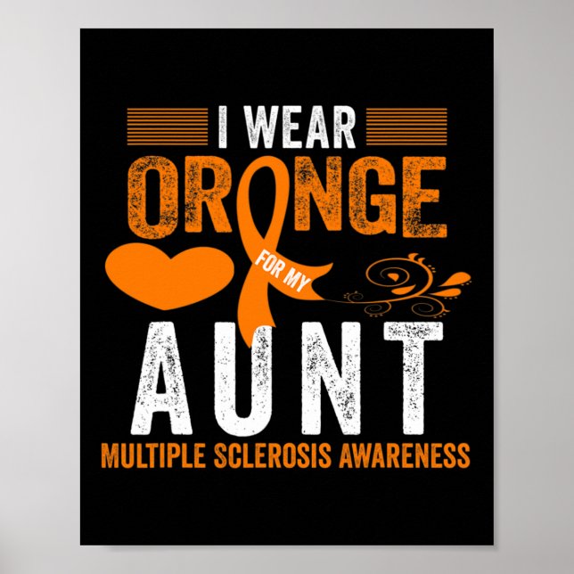 Bära Orange för mitt Moster, Många Sclerosis Awar Poster (Framsidan)