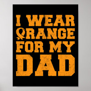 Bära Orange för Pappa Leukemi - medvetandegrad Can Poster