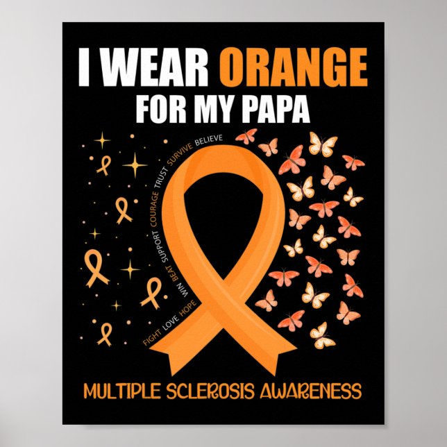 Bära Orange för Sclerosis Awarene i Pappa Poster (Framsidan)