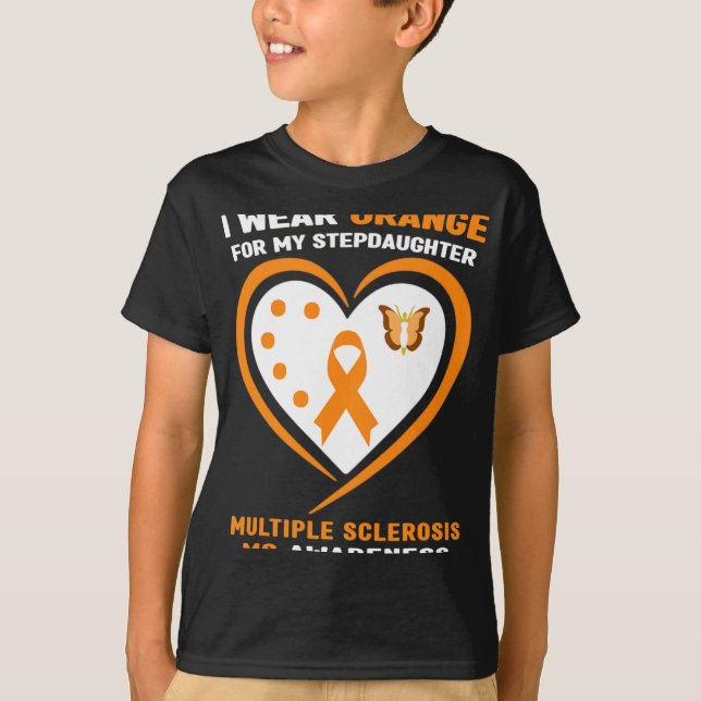 Bära Orange för Stepdotter Många Sclerosis Aw T Shirt (Framsida)
