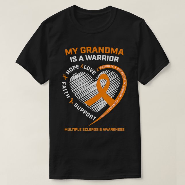 Bära Orange Många Sclerosis Awareness MS Warrio T Shirt (Design framsida)