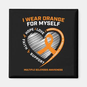 Bära Orange Myself Många Sclerosis Awareness Magnet