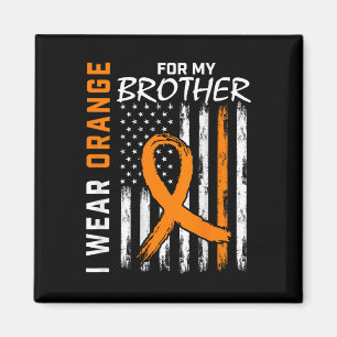 Bära Orange Ribbon Brother Leukemia Awareness Flag Magnet
