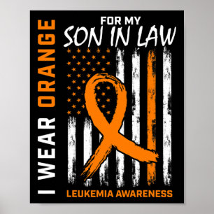 Bära Orange Son in Law Leukemia Awareness American Poster