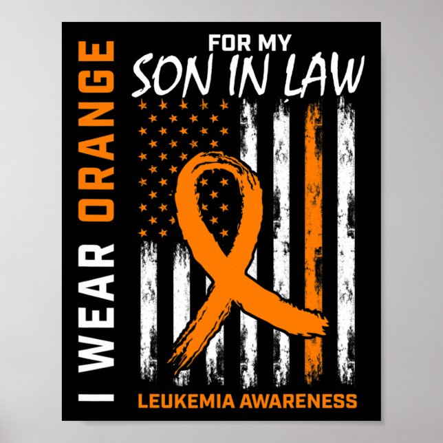 Bära Orange Son in Law Leukemia Awareness American Poster (Framsidan)