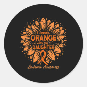 Bära Orange till min dotter - Solroleukemi A Runt Klistermärke