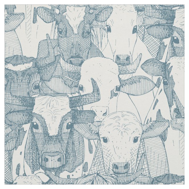 Bara ox-blåestone vit tyg (Provkarta)