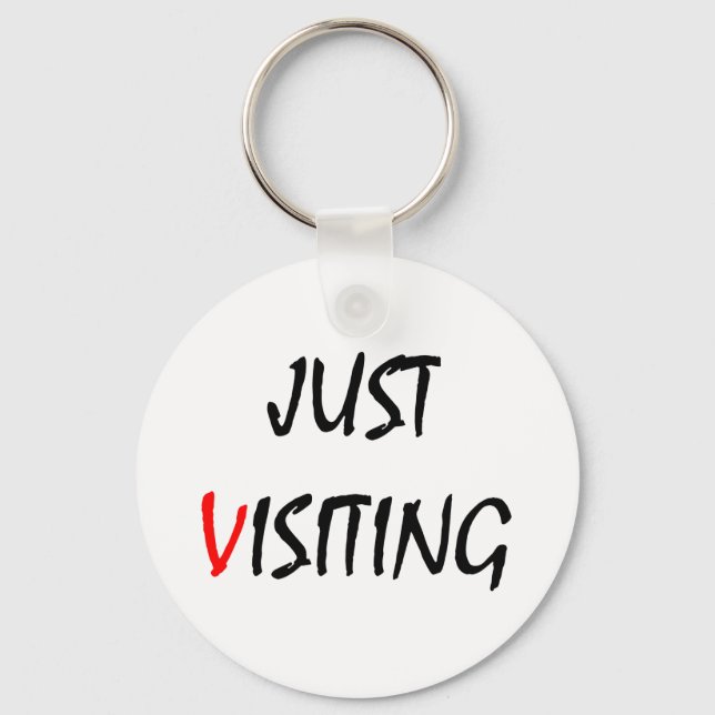 Bara på besök nyckelring (Framsida)