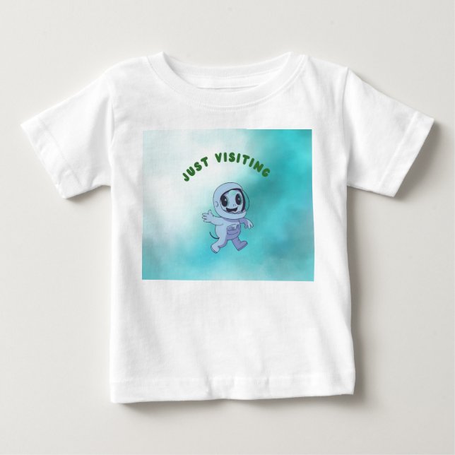 Bara på besök  t shirt (Framsida)
