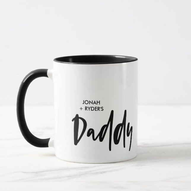 Bara pappa Lettering Kids Namn Mugg (Vänster)