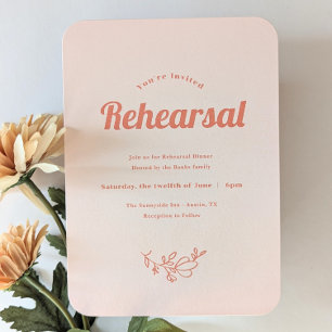 Bara Peachy Bröllop Rehearsal-inbjudan Inbjudningar
