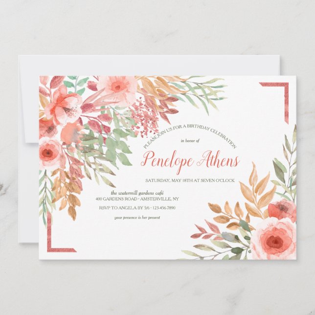 Bara Peachy Födelsedagsfest inbjudan (Framsida)