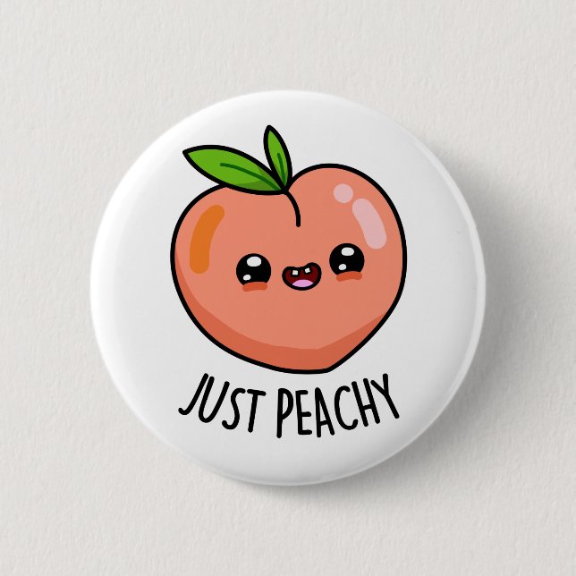 Bara Peachy Funny Peach Pun Knapp (Framsida)