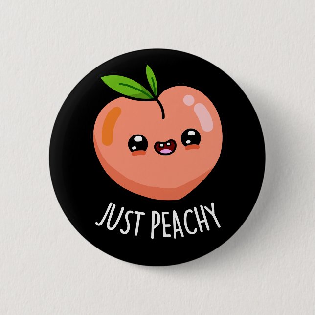 Bara Peachy Funny Peach Pun Mörk BG Knapp (Framsida)
