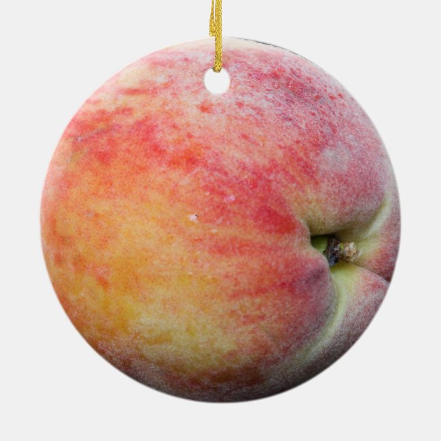 Bara Peachy Jersey Peach Anpassningsbar Text Julgransprydnad Keramik (Baksidan)