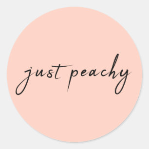 Bara Peachy Modern Minimalistisk klumpskript Runt Klistermärke