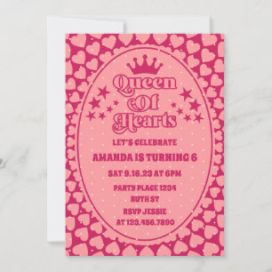 Bara Peachy Queen of Hearts Birthday-inbjudan Inbjudningar