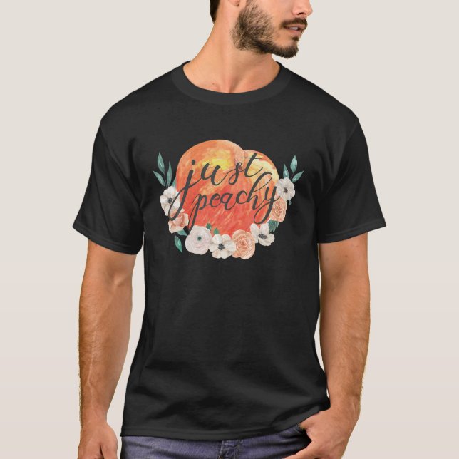 Bara Peachy Retro 70S Georgia Peacher Summer Fruit T Shirt (Framsida)