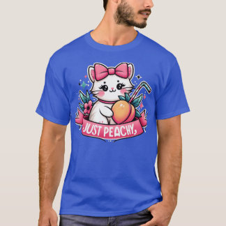 Bara Peachy Retro-kattpersikor, sommarfrukt T Shirt