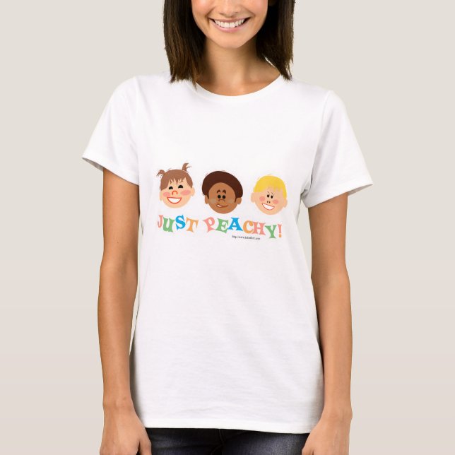 Bara Peachy Retro Kid Art Nostalgic Roligt Design Tee (Framsida)