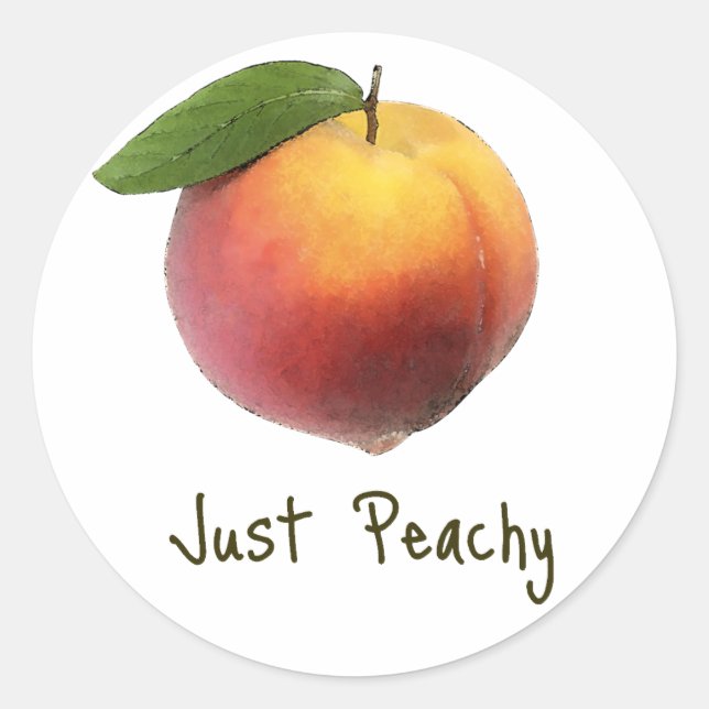Bara Peachy Runt Klistermärke (Framsida)