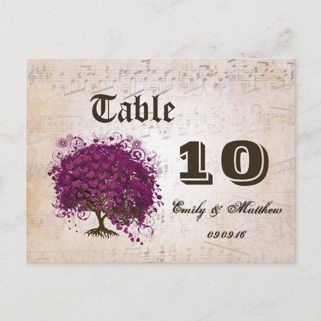 Bara Peachy Sangria Heart Löv Träd Vykort (Framsida)