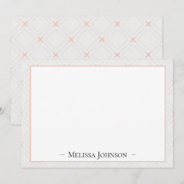 Bara Peachy White och Peach Personlig Anteckningskort