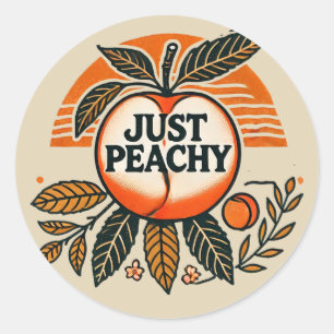 Bara peachypersikor runt klistermärke