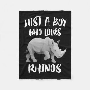 Bara pojke som Kärlek Rhinos Animal Gift Fleecefilt