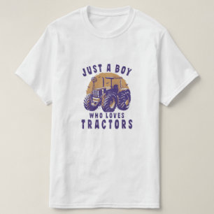 Bara Pojken Som älskar Traktorer Gårds Lastbilar T Shirt
