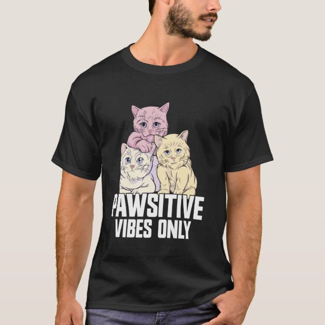 Bara Positiva Kattpappa T Shirt (Framsida)