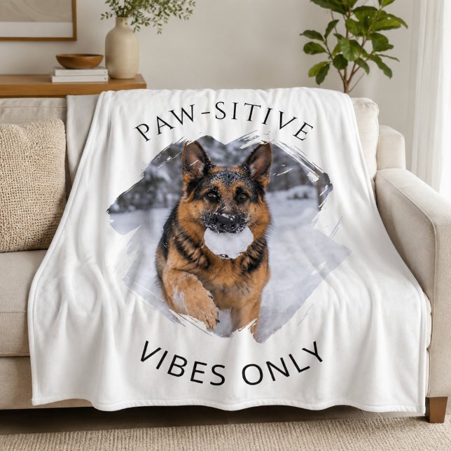 Bara Positiva Vibrationer Tysk Schäferhund GSD Fot Fleecefilt (Skapare uppladdad)