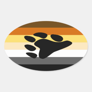 BÄRA PRIDET FLAGGA RAND DESIGN OVALT KLISTERMÄRKE