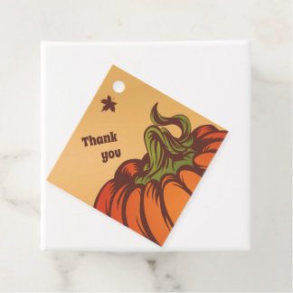 Bara pumpa en i fält. Höst löv faller. Gåvor Etiketter