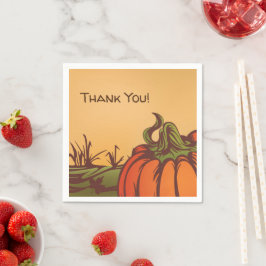 Bara pumpa en i fält. Höst löv faller. Pappersservett