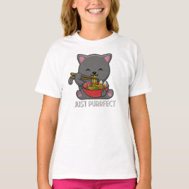 Bara purrfect - Cat Eating Ramen T-Shirt