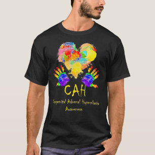 Bära Rainbow Heart Kongenital Adrenal Hyperplasi T Shirt