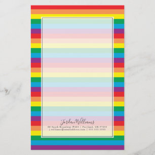Bara Rainbow Mönster Brevpapper