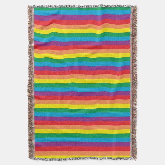 Bara Rainbow Mönster Filt (Framsidan Vertikal)