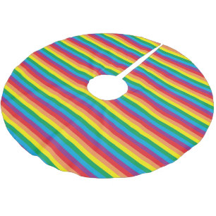 Bara Rainbow Mönster Julgransmatta Borstad Polyester