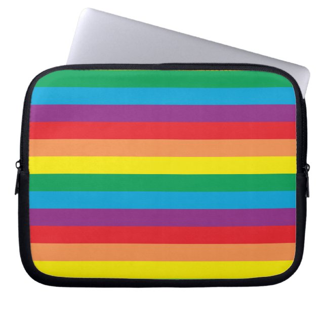 Bara Rainbow Mönster Laptop Fodral (Framsidan)