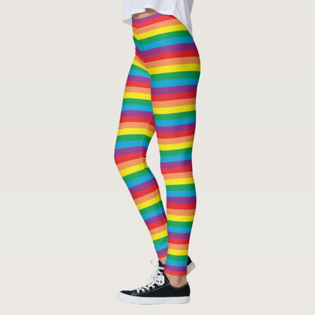 Bara Rainbow Mönster Leggings (Vänster)