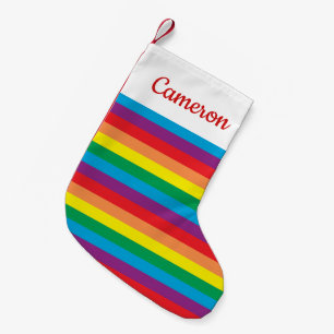 Bara Rainbow Mönster Liten Julstrumpa