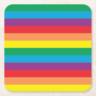 Bara Rainbow Mönster Underlägg Papper Kvadrat