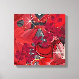 Bära Red Canvastryck